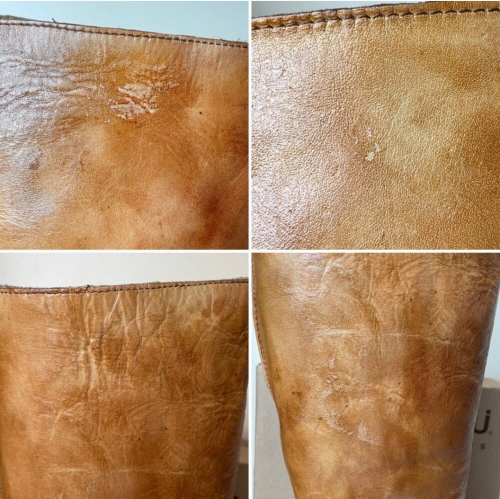 Bed Stu Tall Tess Leather Riding Boots in Distressed Tan Brown - Picture 5 of 12